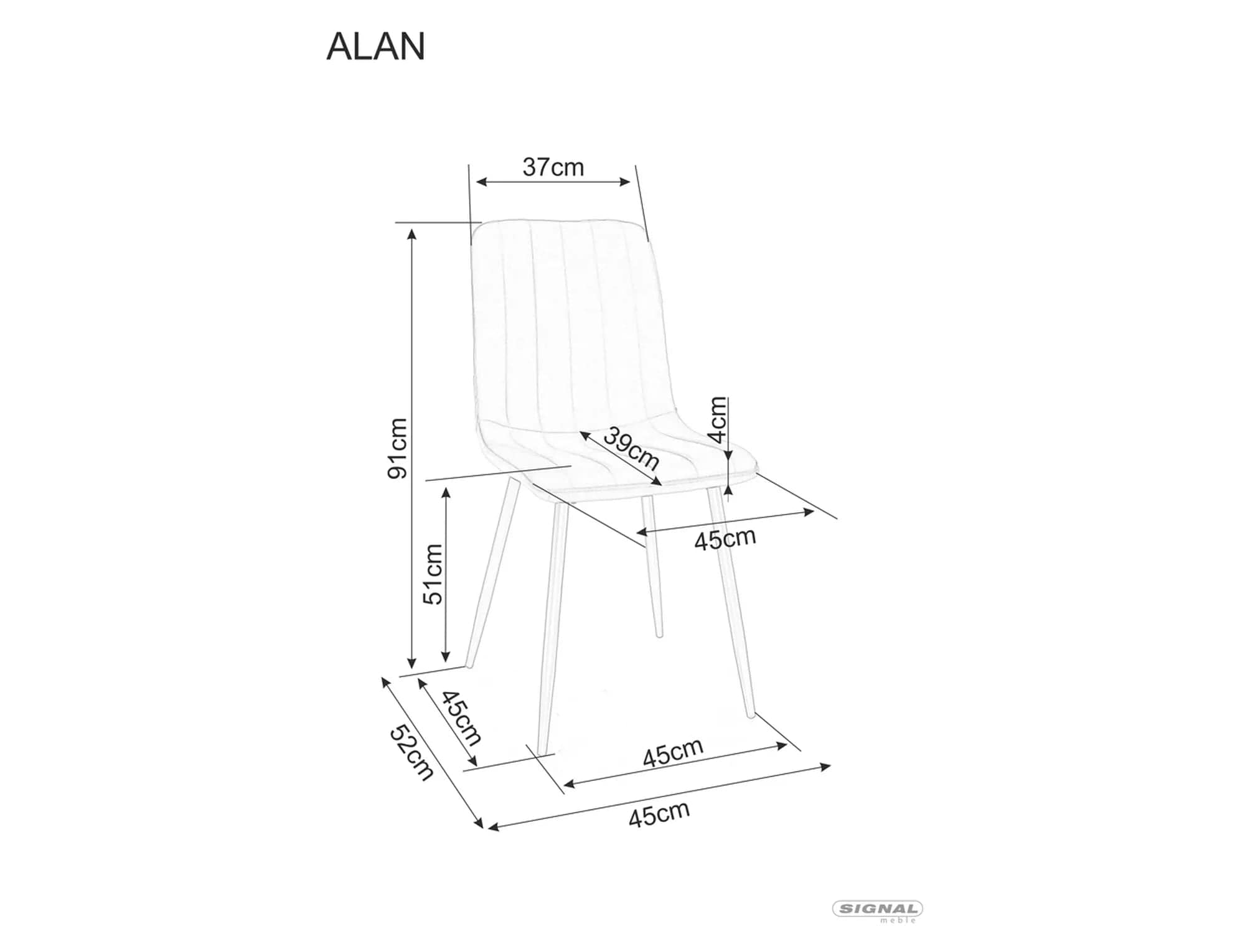 Sedia da pranzo in tessuto Alan Brego Lilla (1)