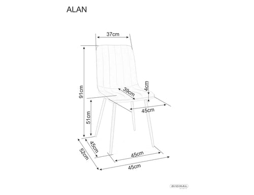 Sedia da pranzo in tessuto Alan Brego Lilla (1)
