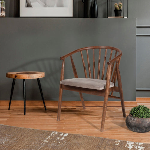 Sedia da pranzo in tessuto Albero 48 Beige