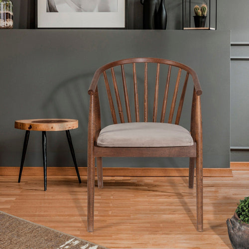 Sedia da pranzo in tessuto Albero 48 Beige (1)