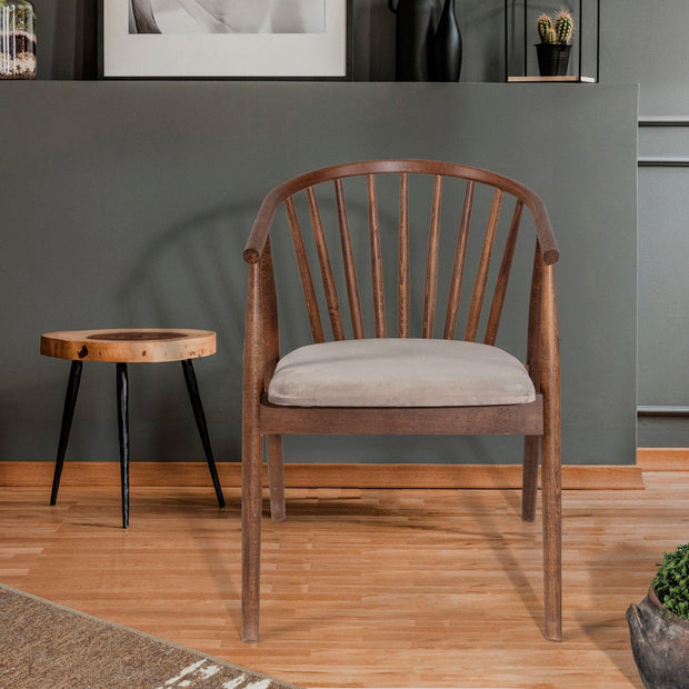 Sedia da pranzo in tessuto Albero 48 Beige (1)