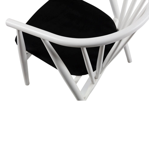 Sedia da pranzo in tessuto Albero 50 Bianco e Nero (2)