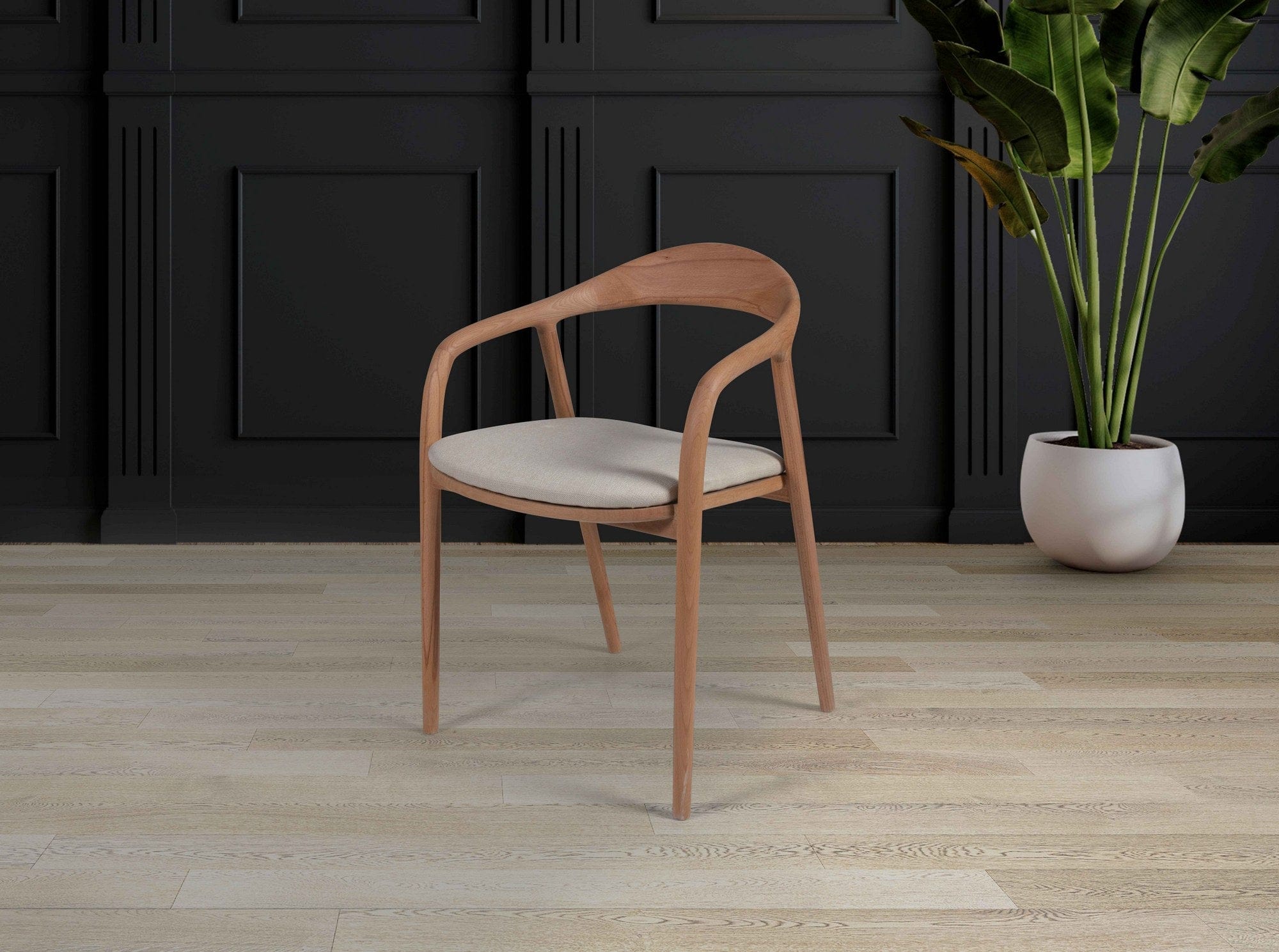 Sedia da pranzo in tessuto Albero 73 Beige (6)