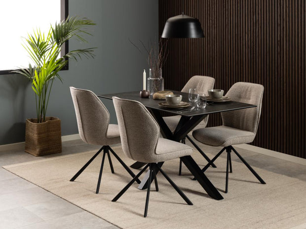 Actona Sedia da pranzo in tessuto Aura 60 Beige