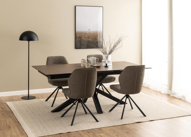 Actona Sedia da pranzo in tessuto Aura Cappuccino