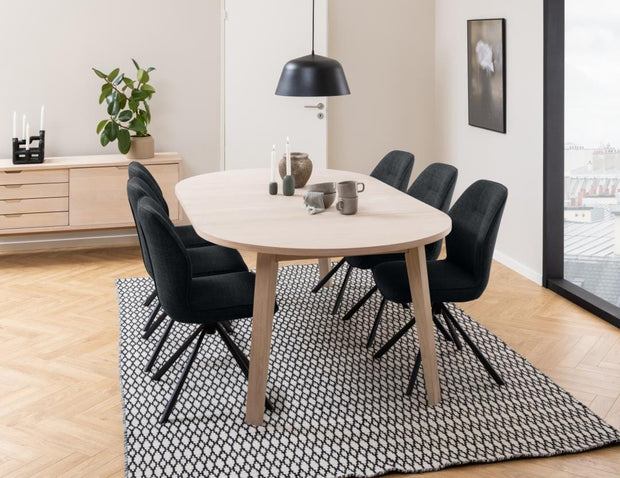 Actona Sedia da pranzo in tessuto Aura Grigio