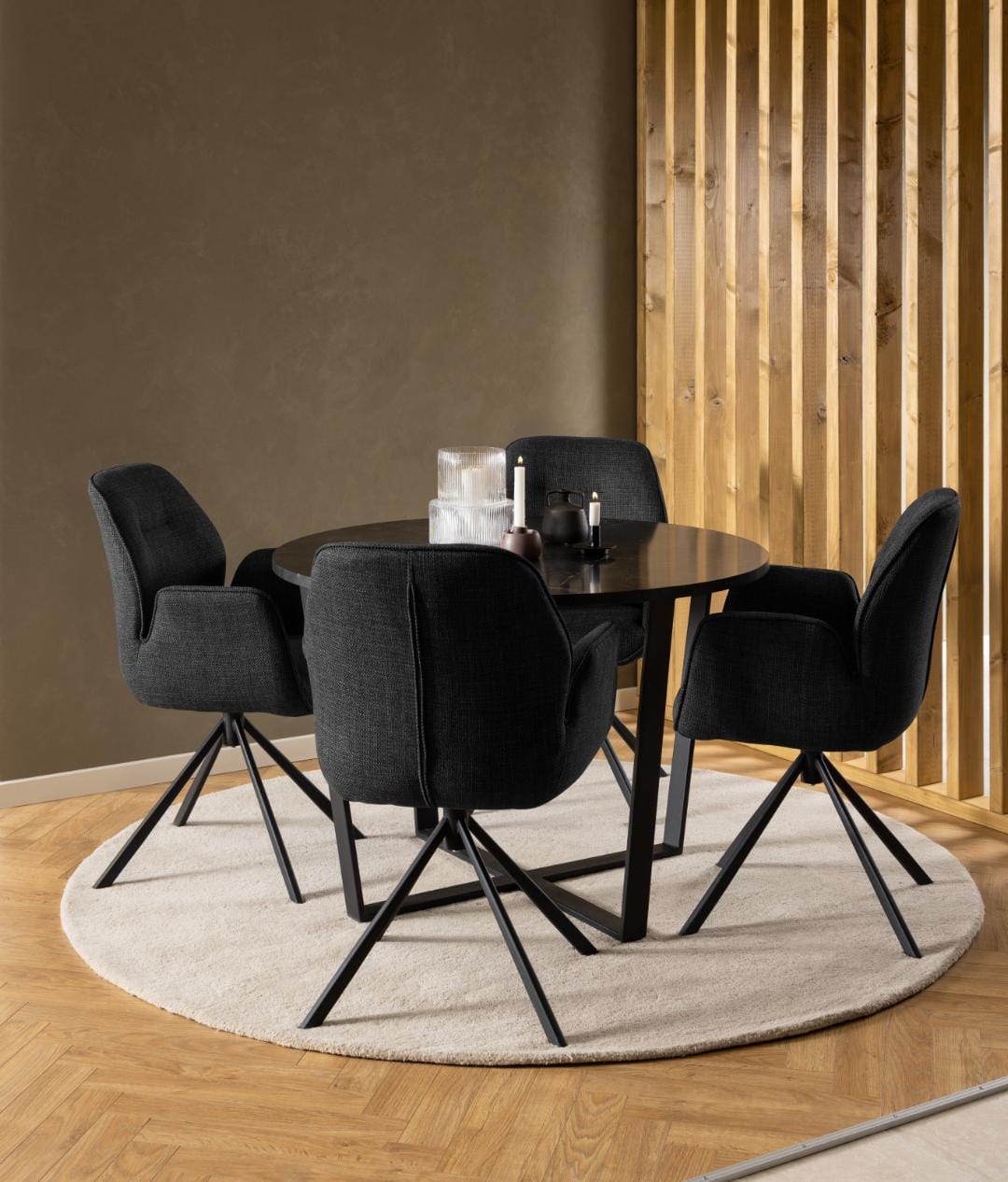 Actona Sedia da pranzo in tessuto Aura Grigio