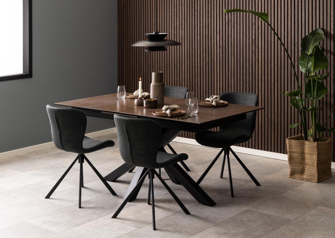 Actona Sedia da pranzo in tessuto Batilda -A1 Grigio