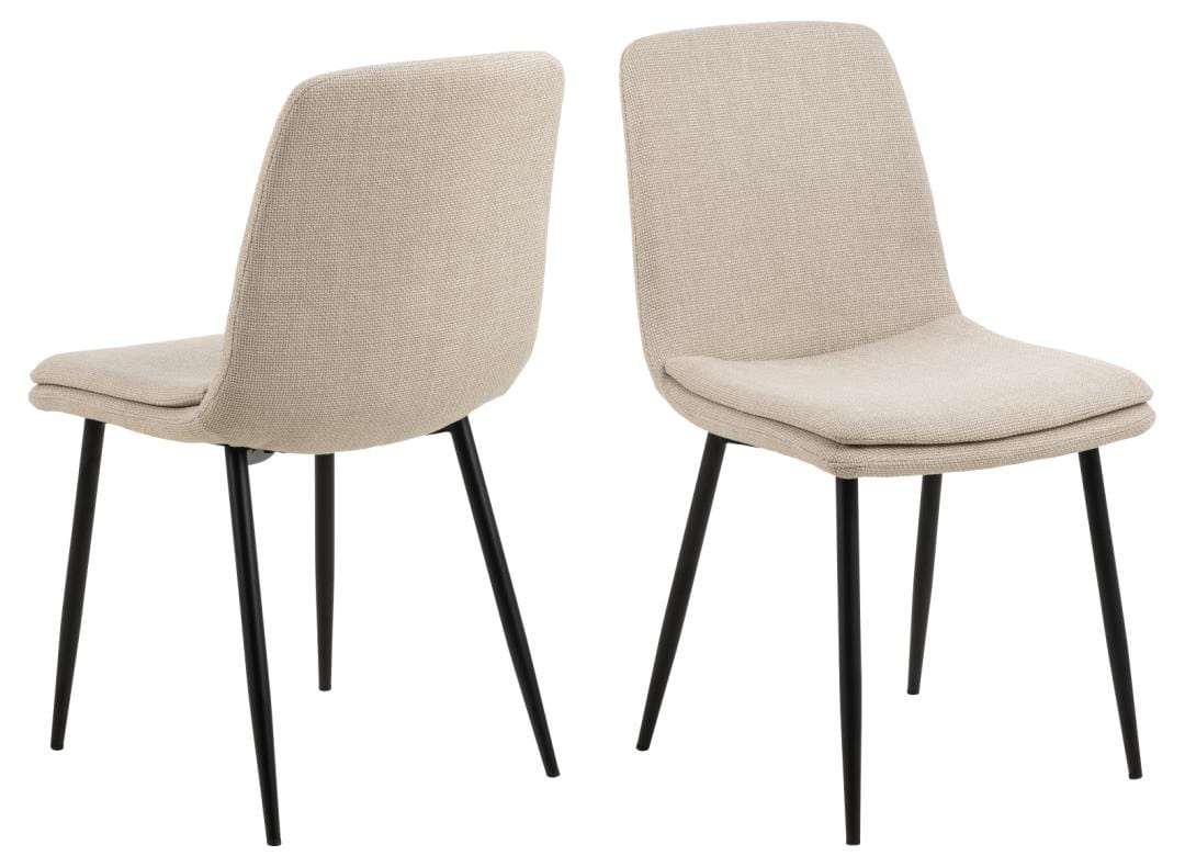 Actona Sedia da pranzo in tessuto Becca Beige
