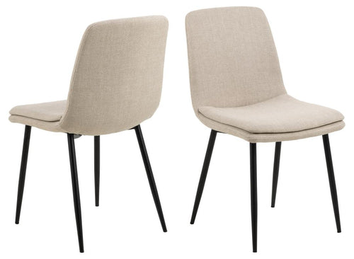 Actona Sedia da pranzo in tessuto Becca Beige