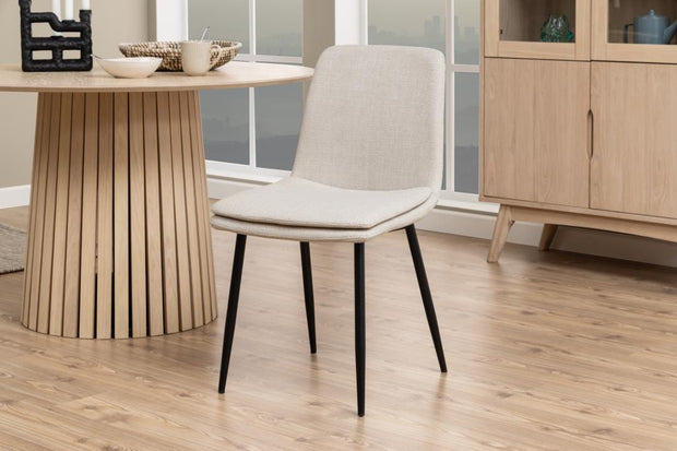 Actona Sedia da pranzo in tessuto Becca Beige