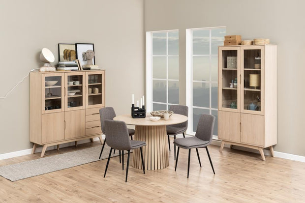 Actona Sedia da pranzo in tessuto Becca Cappuccino
