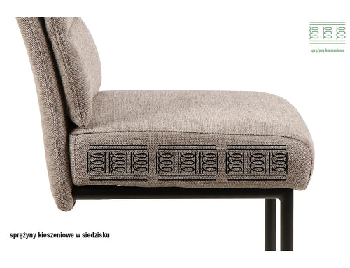 Sedia da pranzo in tessuto Berry Brego Beige (1)