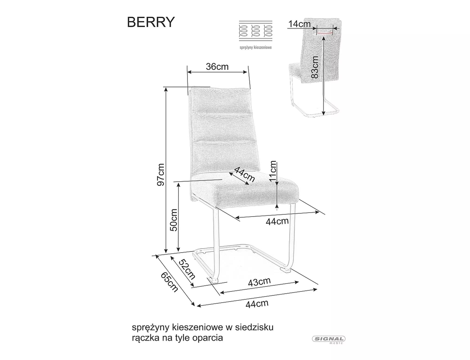 Sedia da pranzo in tessuto Berry Brego Verde (1)