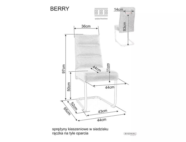 Sedia da pranzo in tessuto Berry Brego Verde (1)