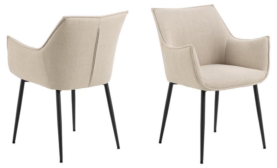 Actona Sedia da pranzo in tessuto Bonita Beige