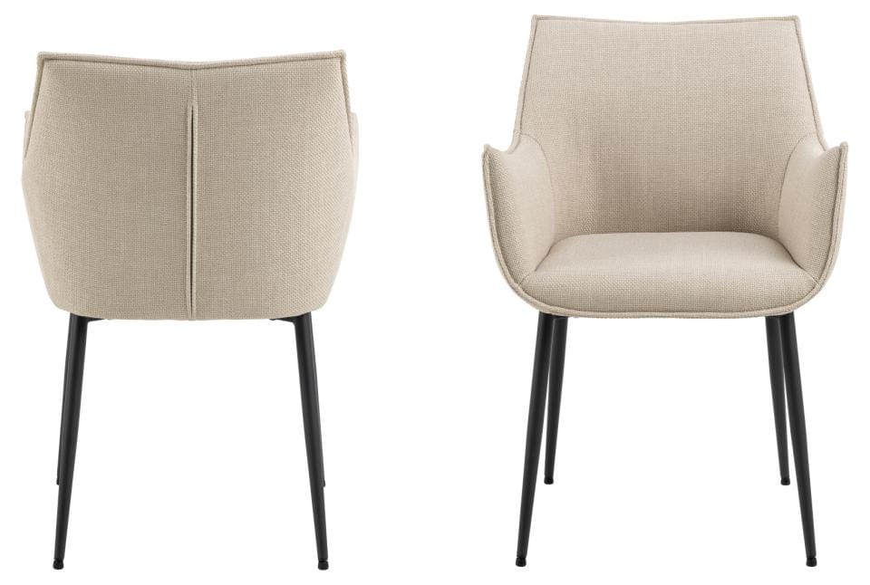 Actona Sedia da pranzo in tessuto Bonita Beige