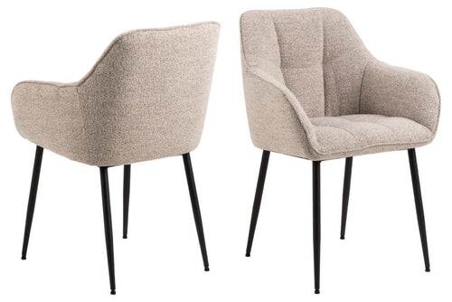 Actona Sedia da pranzo in tessuto Brenda Beige