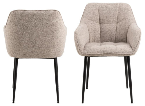 Actona Sedia da pranzo in tessuto Brenda Beige