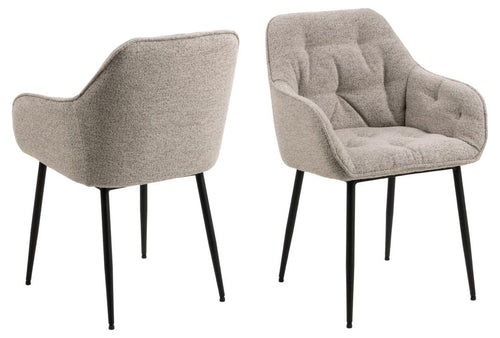 Actona Sedia da pranzo in tessuto Brooke 60 Beige