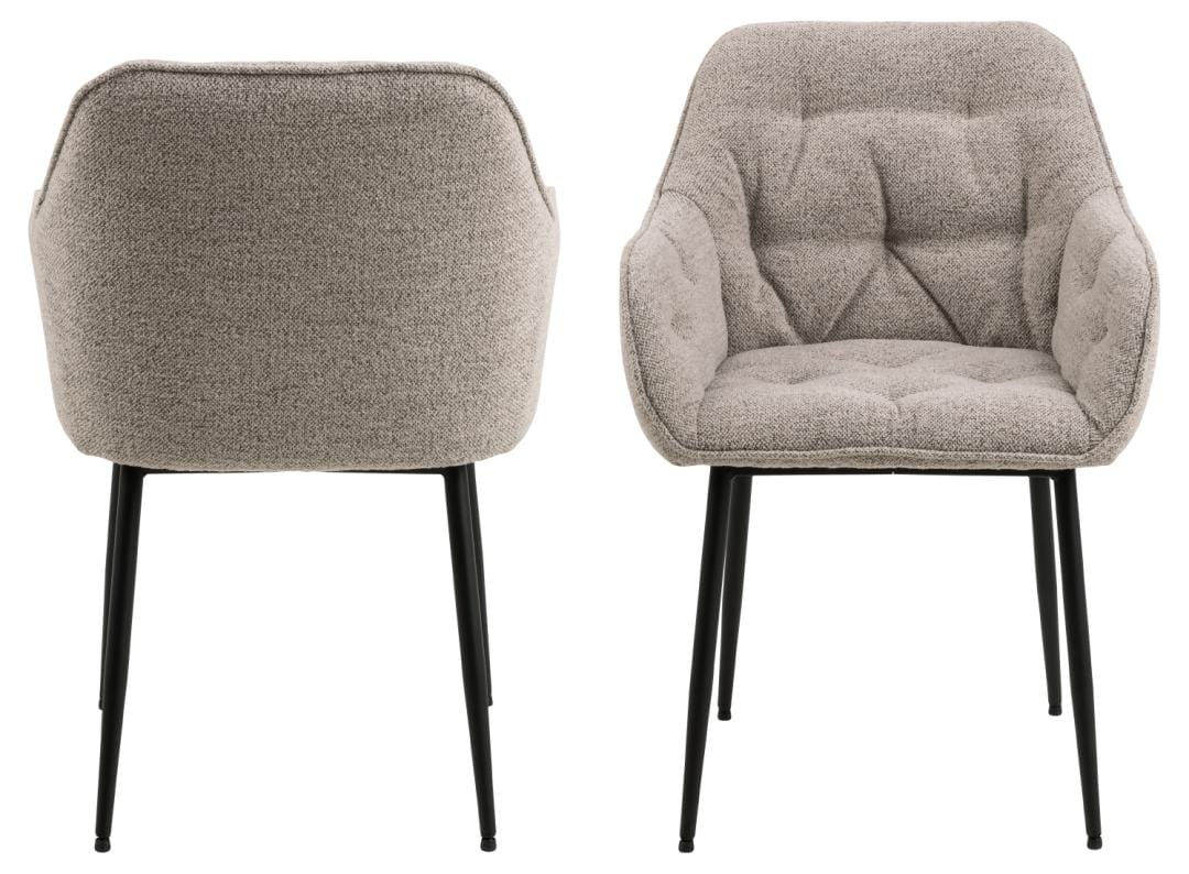 Actona Sedia da pranzo in tessuto Brooke 60 Beige