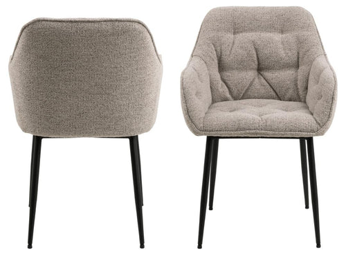 Actona Sedia da pranzo in tessuto Brooke 60 Beige