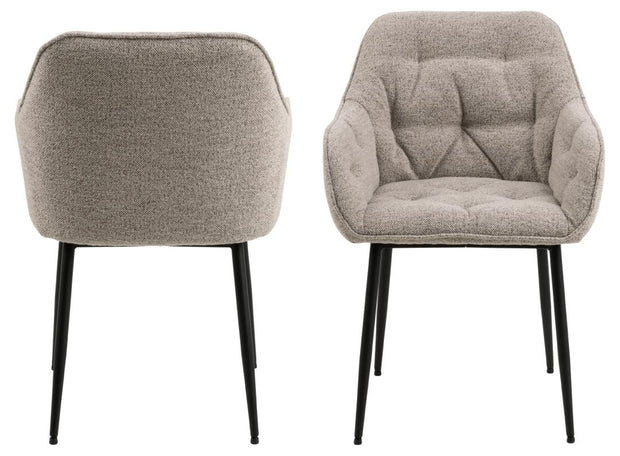 Actona Sedia da pranzo in tessuto Brooke 60 Beige
