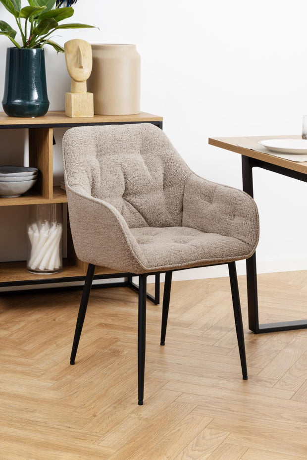 Actona Sedia da pranzo in tessuto Brooke 60 Beige