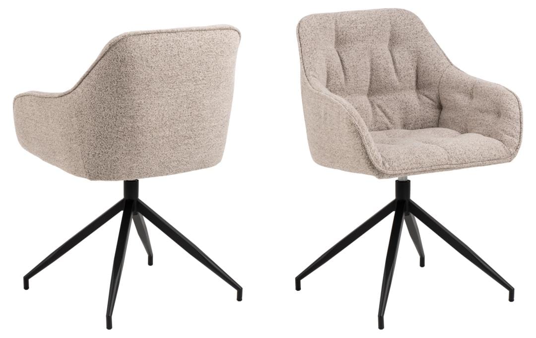 Actona Sedia da pranzo in tessuto Brooke Beige