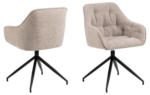 Actona Sedia da pranzo in tessuto Brooke Beige