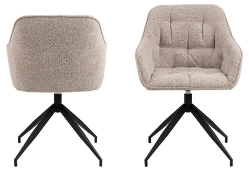 Actona Sedia da pranzo in tessuto Brooke Beige