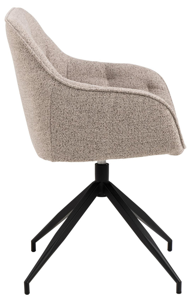 Actona Sedia da pranzo in tessuto Brooke Beige