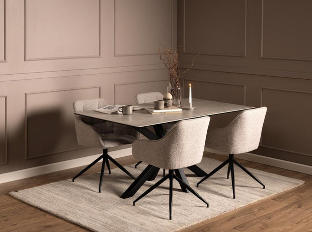 Actona Sedia da pranzo in tessuto Brooke Beige