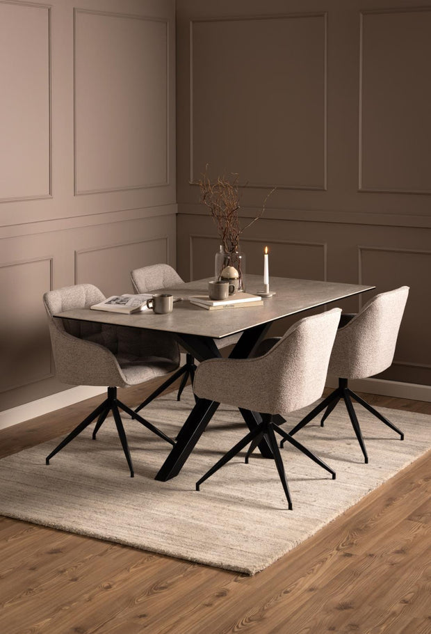 Actona Sedia da pranzo in tessuto Brooke Beige
