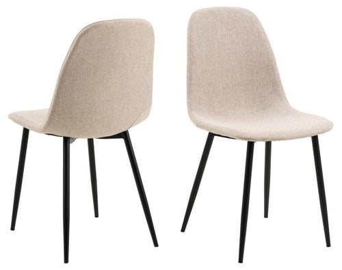 Actona Sedia da pranzo in tessuto Celia Beige