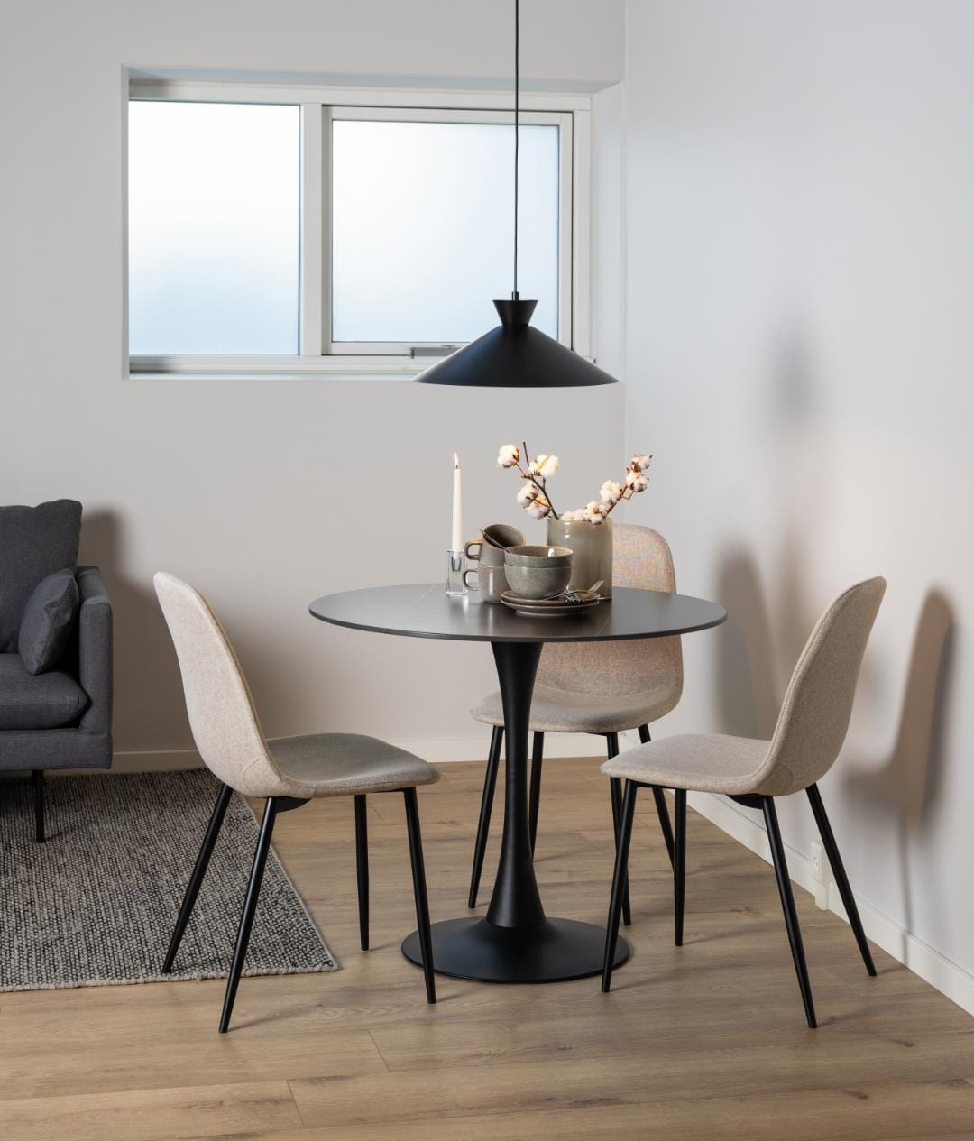 Actona Sedia da pranzo in tessuto Celia Beige