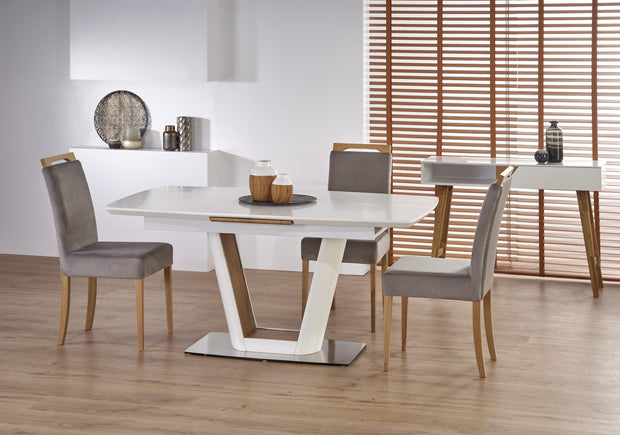 Sedia da pranzo in tessuto Clarinda Grigio (8)