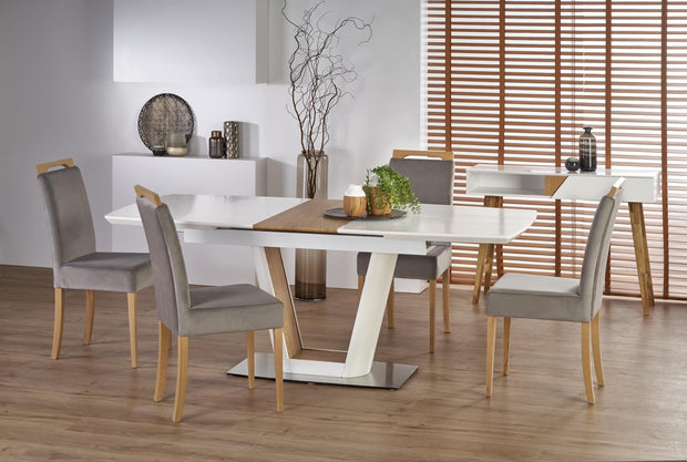 Sedia da pranzo in tessuto Clarinda Grigio (9)