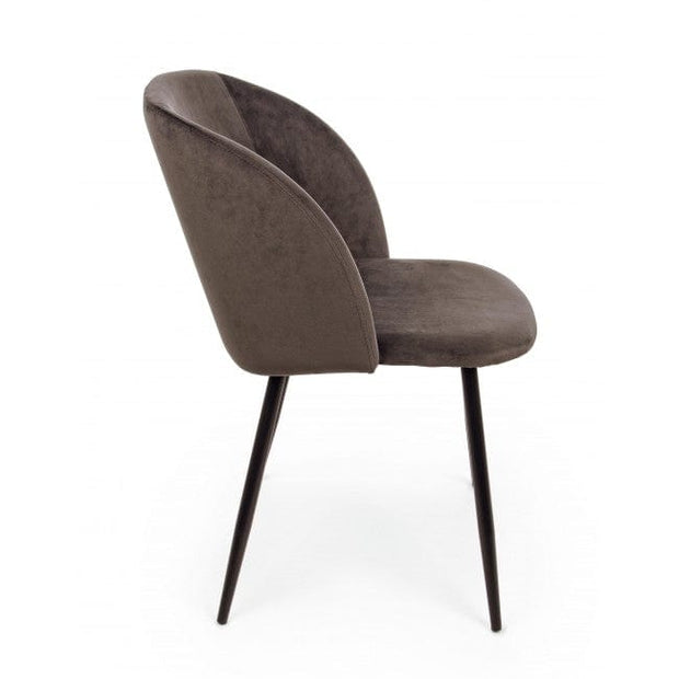 Sedia da pranzo in tessuto Crown Mink Marrone (2)