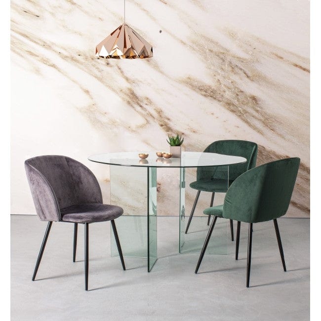 Sedia da pranzo in tessuto Crown Mink Marrone (4)