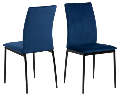 Actona Sedia da pranzo in tessuto Demina Blu