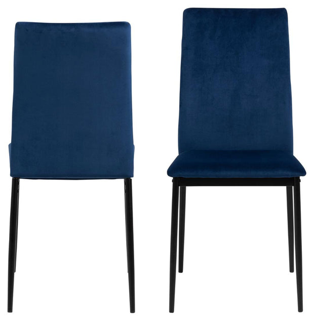 Actona Sedia da pranzo in tessuto Demina Blu