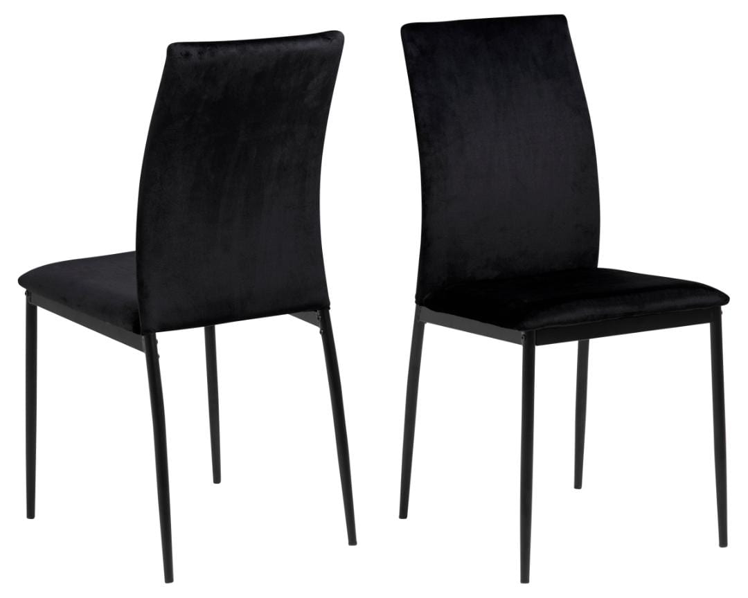 Actona Sedia da pranzo in tessuto Demina Nero