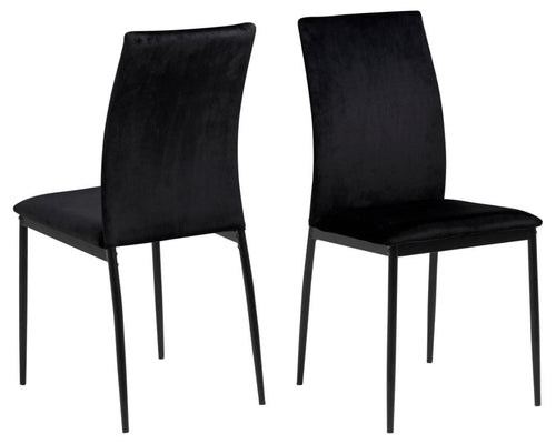 Actona Sedia da pranzo in tessuto Demina Nero