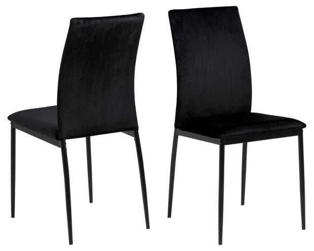 Actona Sedia da pranzo in tessuto Demina Nero
