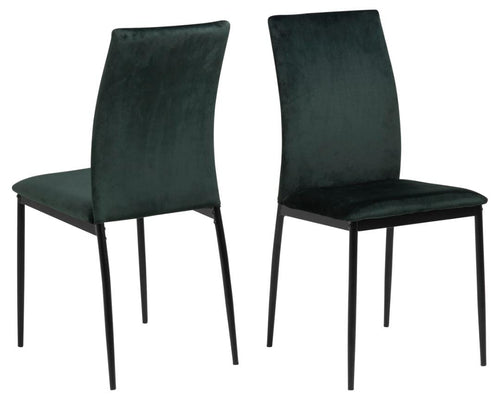 Actona Sedia da pranzo in tessuto Demina Verde