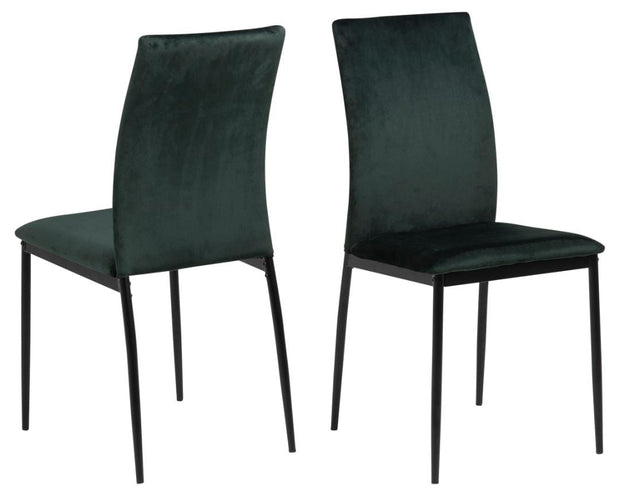 Actona Sedia da pranzo in tessuto Demina Verde