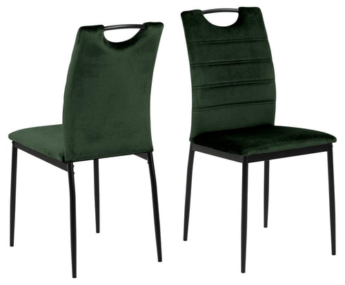 Actona Sedia da pranzo in tessuto Dia Verde