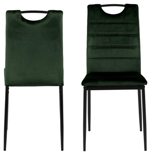 Actona Sedia da pranzo in tessuto Dia Verde