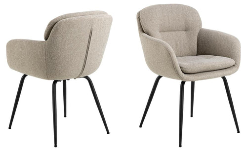 Actona Sedia da pranzo in tessuto Dora Beige